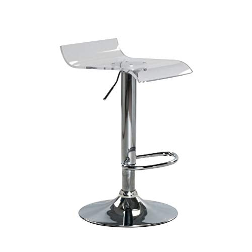 Low Back Swivel Adjustable Height Bar Stool (Set of 2) Clear Modern Contemporary - Diamond Home USA