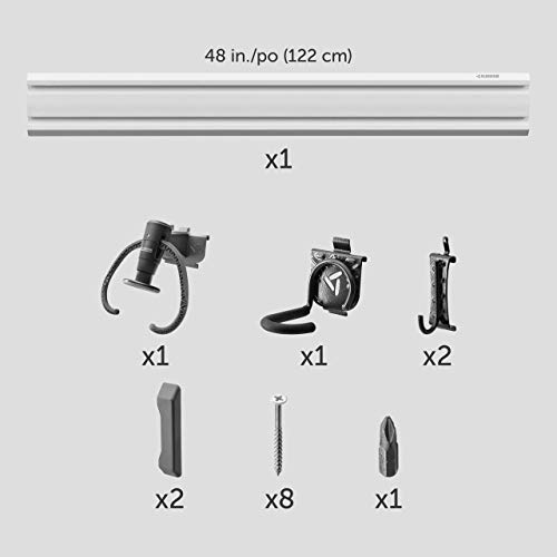 Gladiator GarageWorks GAKT48BKGY Pack GearTrack Bike Garage Wall Storage Kit - Diamond Home USA