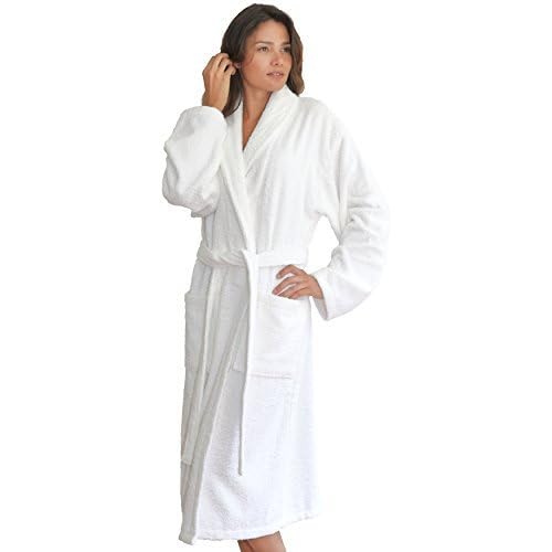 Linum Home Textiles 100% Turkish Cotton Unisex Terry Cloth Bathrobe White - Diamond Home USA