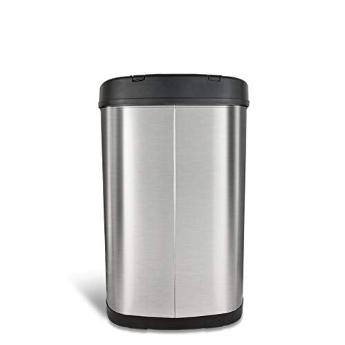 NINESTARS DZT-50-25 Motion Sensor Trash Can Large Silver - Diamond Home USA