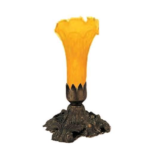 Tiffany-Style Lily 1-Light 8-inch Amber Buffet Lamp Tiffany Bronze - Diamond Home USA