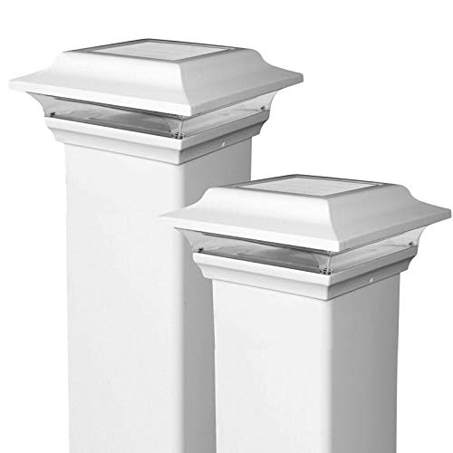 5x5 White Aluminum Imperial Solar Post Cap (Set of 2)