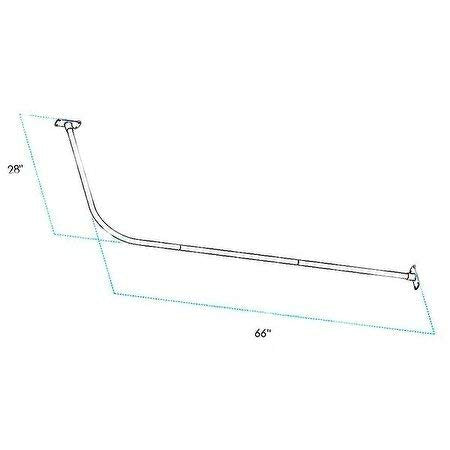 L Shaped Shower Curtain Rod Bronze Aluminum Wrap Around Pole Round Corner - Diamond Home USA