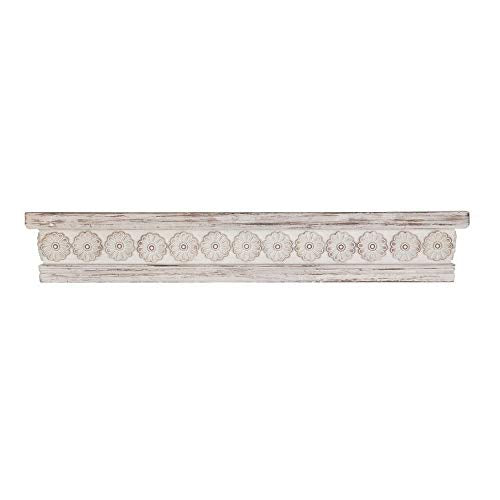 Rustic 6 X 36 Inch Distressed White Wooden Wall Shelf by Wood - Diamond Home USA