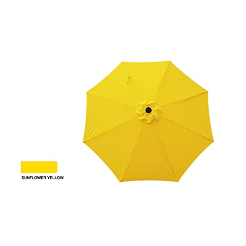 Sunflower Yellow 9' Market Umbrella Solid Octagonal Polyester Crank Lift Medium - Diamond Home USA