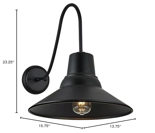1 Light Outdoor Wall Lighting 15.75" H X 13.75" w 23.25" d/13.75/23.25 Black - Diamond Home USA