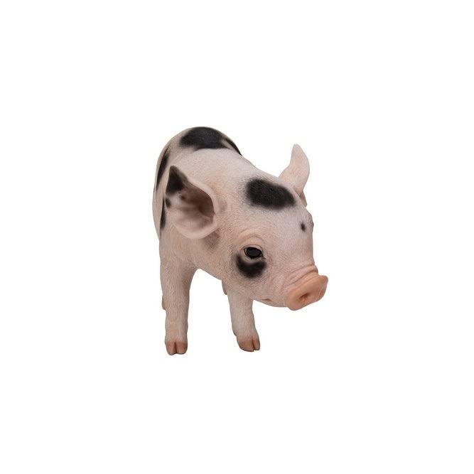 Standing Baby Pig with Black Spots Pink Animals Polyresin - Diamond Home USA