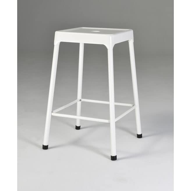 Counter Stool Set of 2 White Farmhouse Mid-Century Modern Cast Iron Finish - Diamond Home USA