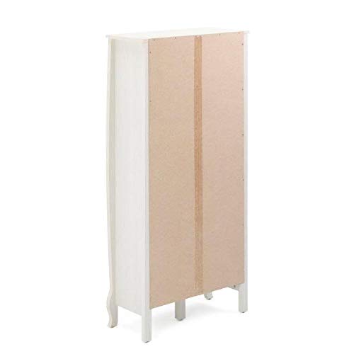 Bookcase Cream Casual Glam Princess Fairy Laminate Wood Frosted Includes - Diamond Home USA