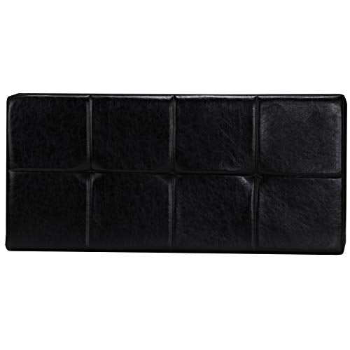 Metal Entryway Black X-Bench/Ottoman Silver Solid Modern Contemporary Faux - Diamond Home USA