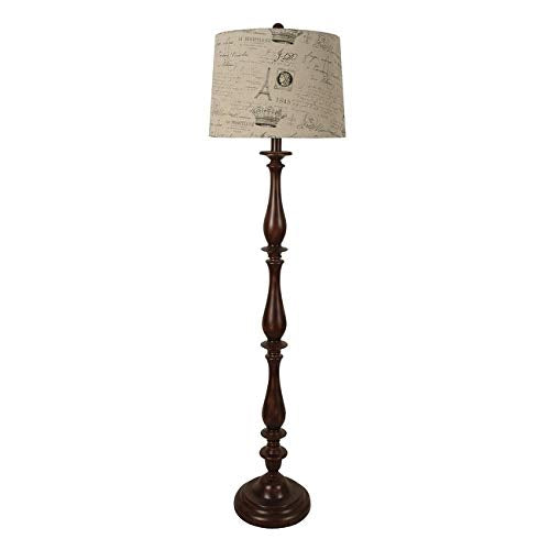 Lamps Per Se 61- Inch French Handwriting Floor Lamp Brown