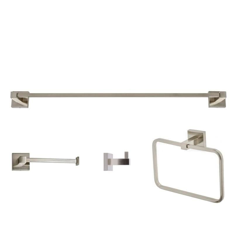 Italia Collection C4BNSET Italia Capri Series Brushed Nickel 4 Piece Bathroom