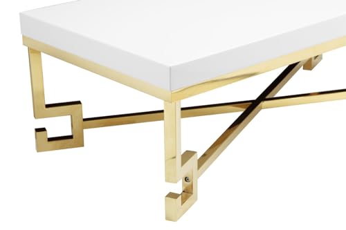Sophia Coffee Table in Gold and White Lacquer - Diamond Home USA