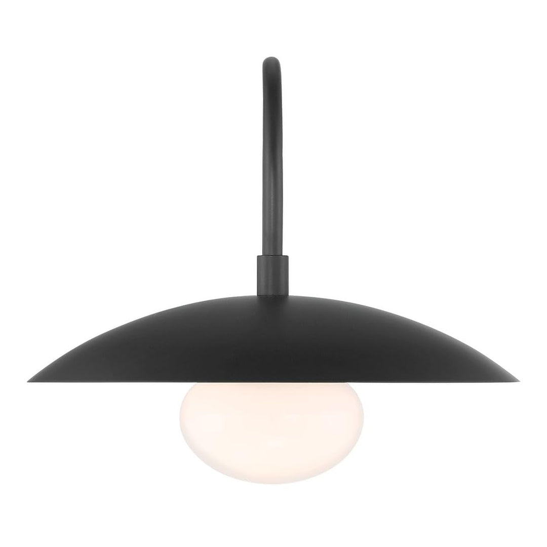 Modern Disc Matte Black 12" Wall Sconce Light 15.5'' D X 12'' W 11'' H - Diamond Home USA