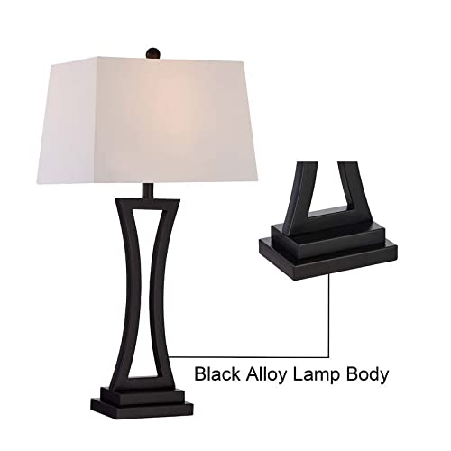 30.75" Bedside Table Lamp Set (Set of 2) Black Modern Contemporary - Diamond Home USA