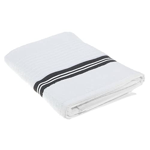 Deluxe Bath Towel (27 X 50) (White) Set of 2 White Solid Color Cotton Same Size