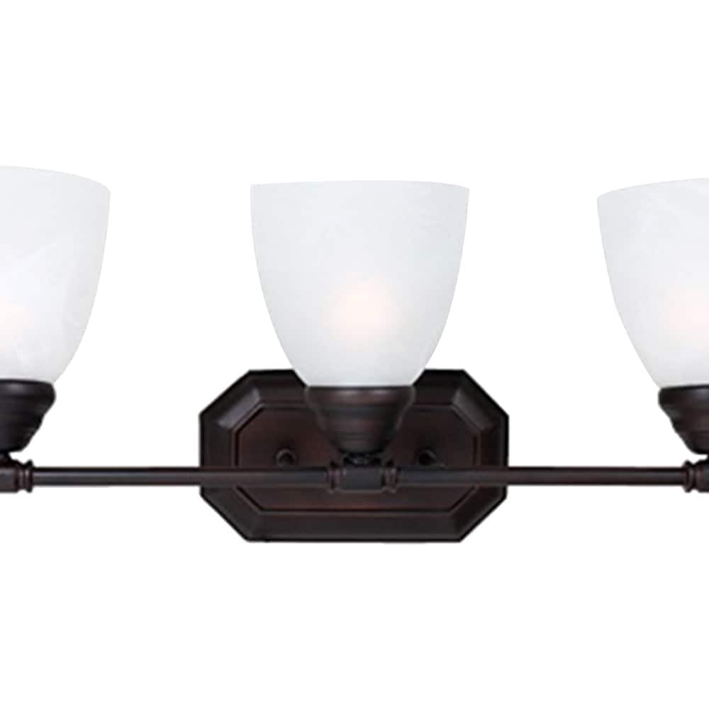 AA Warehousing L6433-3ORB-W 3 Light Bathroom Vanity Fixture Oil Rubbed Bronze - Diamond Home USA