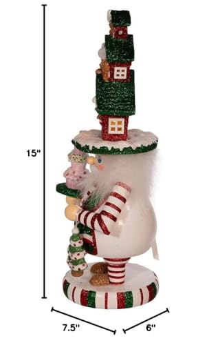 15-inch Hollywood Battery-Operated Led Gingerbread House Hat Nutcracker Multi - Diamond Home USA