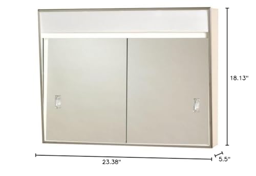 701L Series Sliding Medicine Cabinet 2 Light With Courtesy Outlet 24" - Diamond Home USA
