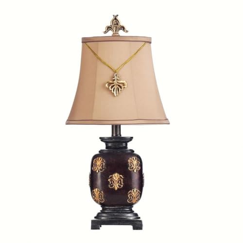 Stylecraft Home Collection Maximus Mini Accent Table Lamp with Fleur De Lis - Diamond Home USA