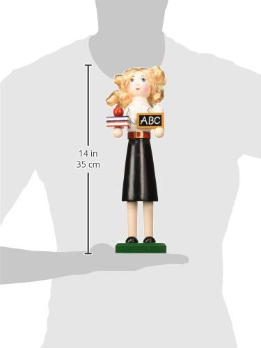Santa's Workshop - 70074 Teacher Nutcracker 14" Tall White/Black/Red/Green - Diamond Home USA