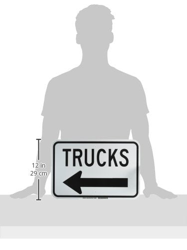 Brady 124468 Traffic Control Sign Legend "Trucks (Left Arrow Picto)" 12" - Diamond Home USA