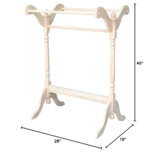 Unfinished Parawood Quilt Rack Cabin Lodge Casual Traditional Wood - Diamond Home USA