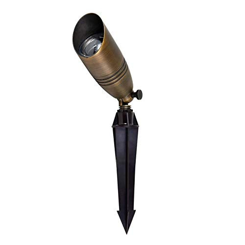 Spot Light 3w 8.5h in Cast Brass Finish Metal Water Resistant - Diamond Home USA