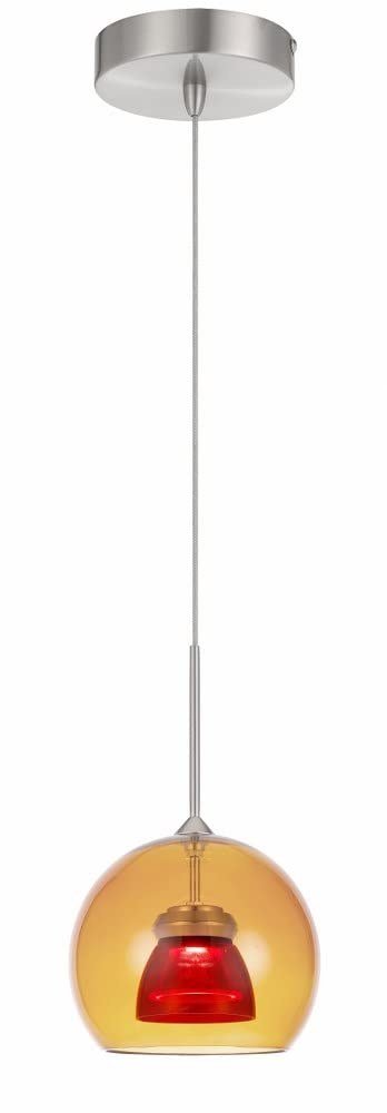 Cal Lighting UP-335-AM-REDCL Transitional LED Mini Pendant in Pewter Nickel - Diamond Home USA