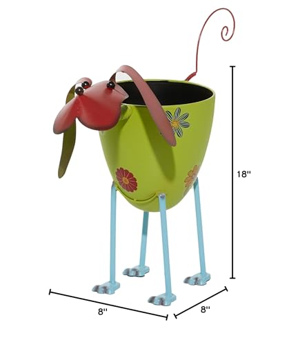 Multi-Colored Dog Metal Planter 8" X 18" 19 X 8 18 Multi Color - Diamond Home USA