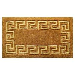 Greek Key Coir Door Mat (24 X 39) - 24 39 Brown Modern Contemporary Rectangle - Diamond Home USA