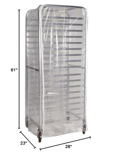 Winholt SRC-58/3Z Bun Pan Rack Cover Heavy Duty Plastic 3 Zippers 23" W x 28" - Diamond Home USA