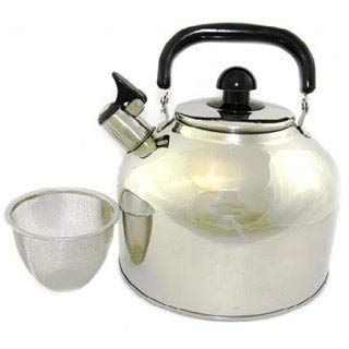 Large 4.5-Liter Stainless Steel Tea Kettle with Infuser Silver Metal