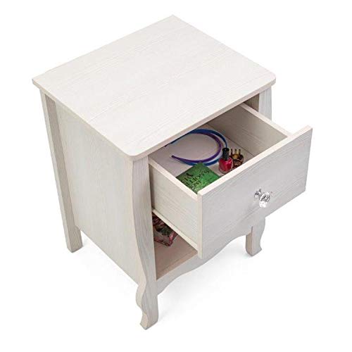 Nightstand Cream Traditional Princess Laminate Wood Frosted Includes Hardware - Diamond Home USA