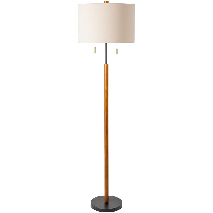 Cruise Wood Finish Modern Floor Lamp 62" h X 16" w 16" d Beige Black Tan