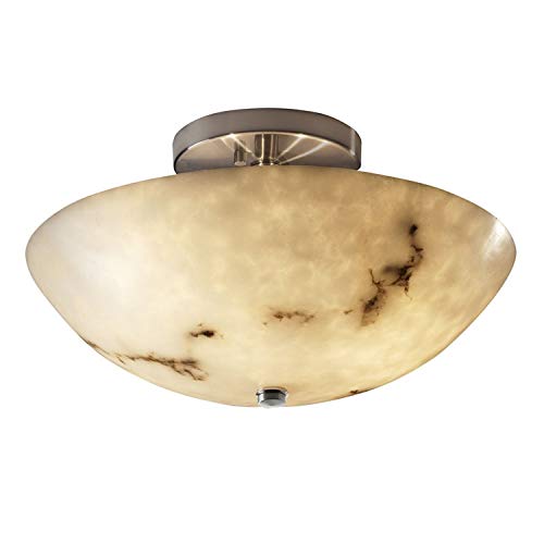 Justice Design LumenAria - 2 Light Semi-Flush Mount with Round Bowl Faux - Diamond Home USA