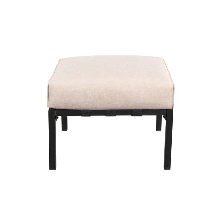 Patio Festival Outdoor Wave-arm Col. Metal Ottoman with Cushion Beige Modern - Diamond Home USA