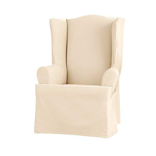 SureFit Heavyweight Cotton Duck Wing air Slipcovers Heavyweight Cotton Wing Natural - Diamond Home USA