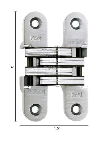 SOSS Invisible Hinge Model 216 20 Minute ire Rated Zinc Satin Chrome Exterior - Diamond Home USA