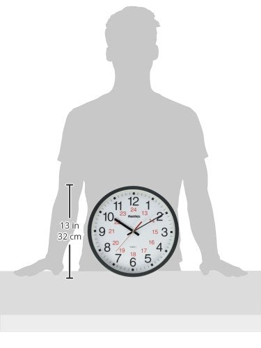 Dainolite 22502-BK 12-24 Hour Clock Sweep Style Second Hand - Noir - Diamond Home USA