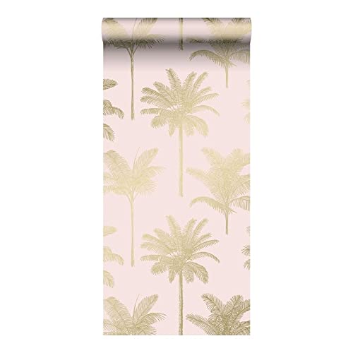 Blush Palm Trees Wallpaper 20.9 X Pink Nature Wildlife Washable - Diamond Home USA