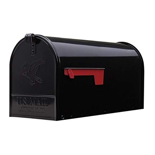 Black Mailbox Large Galvanized Steel Metal US Mail Box Rural Size Outside
