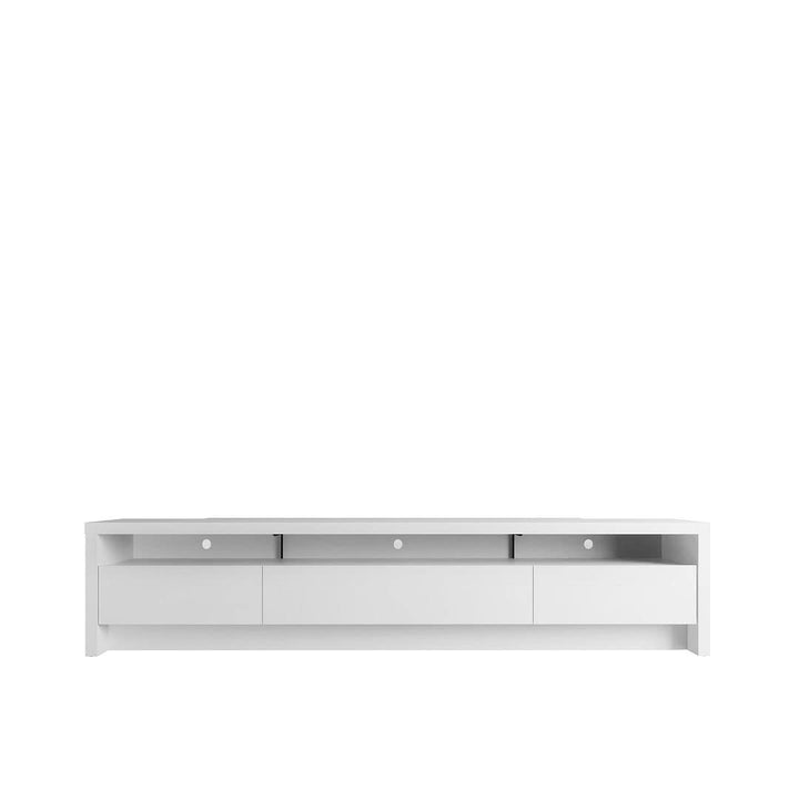 Manhattan Comfort Sylvan TV Stand with 3-Drawers with Open Shelving 84.53 Inch White