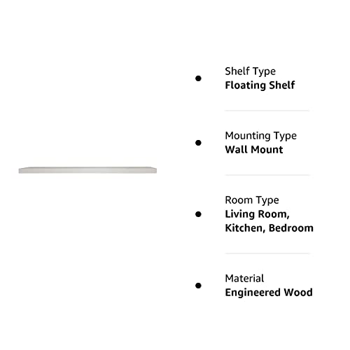 InPlace Shelving 9084672 Slimline Floating Wall Shelf 60 in W x 7.75 in D x 1.25 - Diamond Home USA