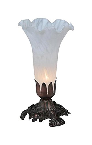 Meyda Tiffany 11259 Pond Lily Accent Lamp 8" H White - Diamond Home USA