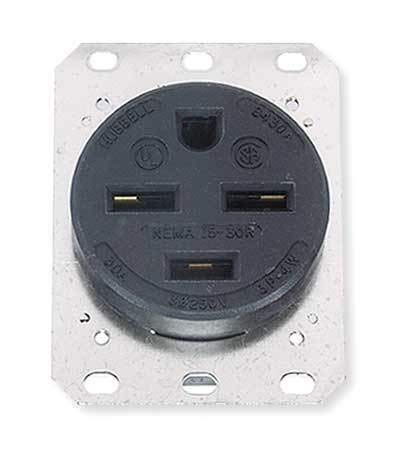 30A 4W Single Receptacle 250VAC 15-30R BK - HUBBELL WIRING DEVICE-KELLEMS - Diamond Home USA