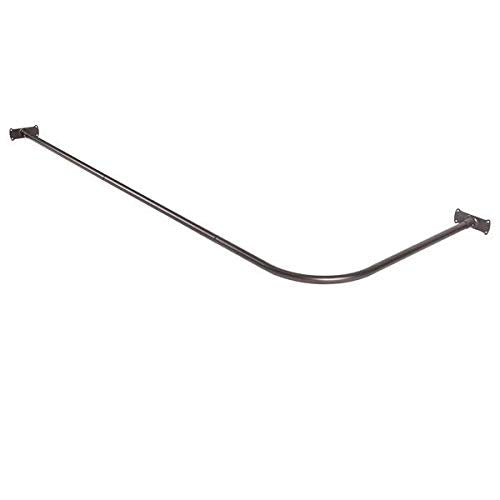 L Shaped Shower Curtain Rod Bronze Aluminum Wrap Around Pole Round Corner - Diamond Home USA