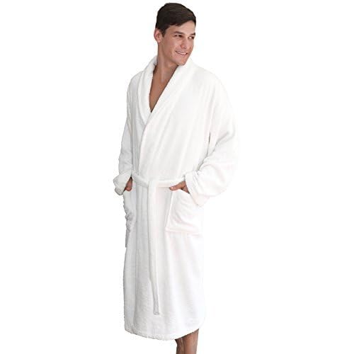 Linum Home Textiles 100% Turkish Cotton Unisex Terry Cloth Bathrobe White - Diamond Home USA