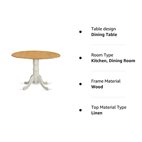 East West Furniture DLT-OLW-TP Dublin Modern Kitchen e - a Round Dining - Diamond Home USA