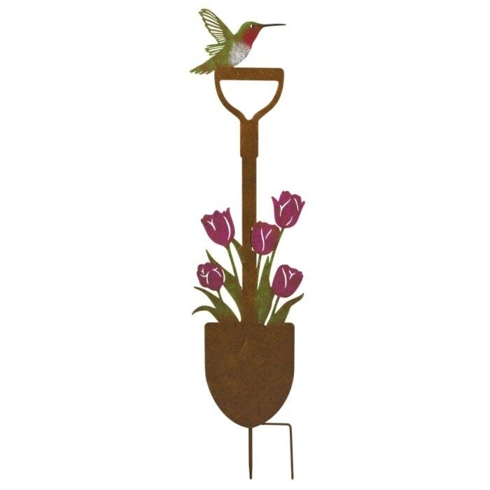 Rustic Shovel Stake Tulip Multi Color Metal - Diamond Home USA